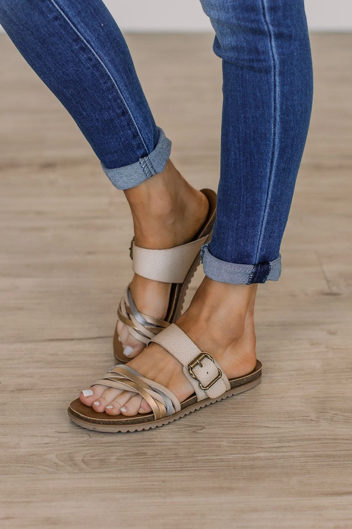 Blowfish Montreal Sandals- White Sands/Silver