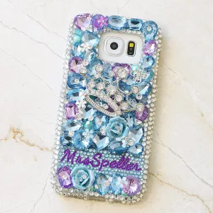 Blue and Purple Personalized Name & Initials Design (style PN_1131)