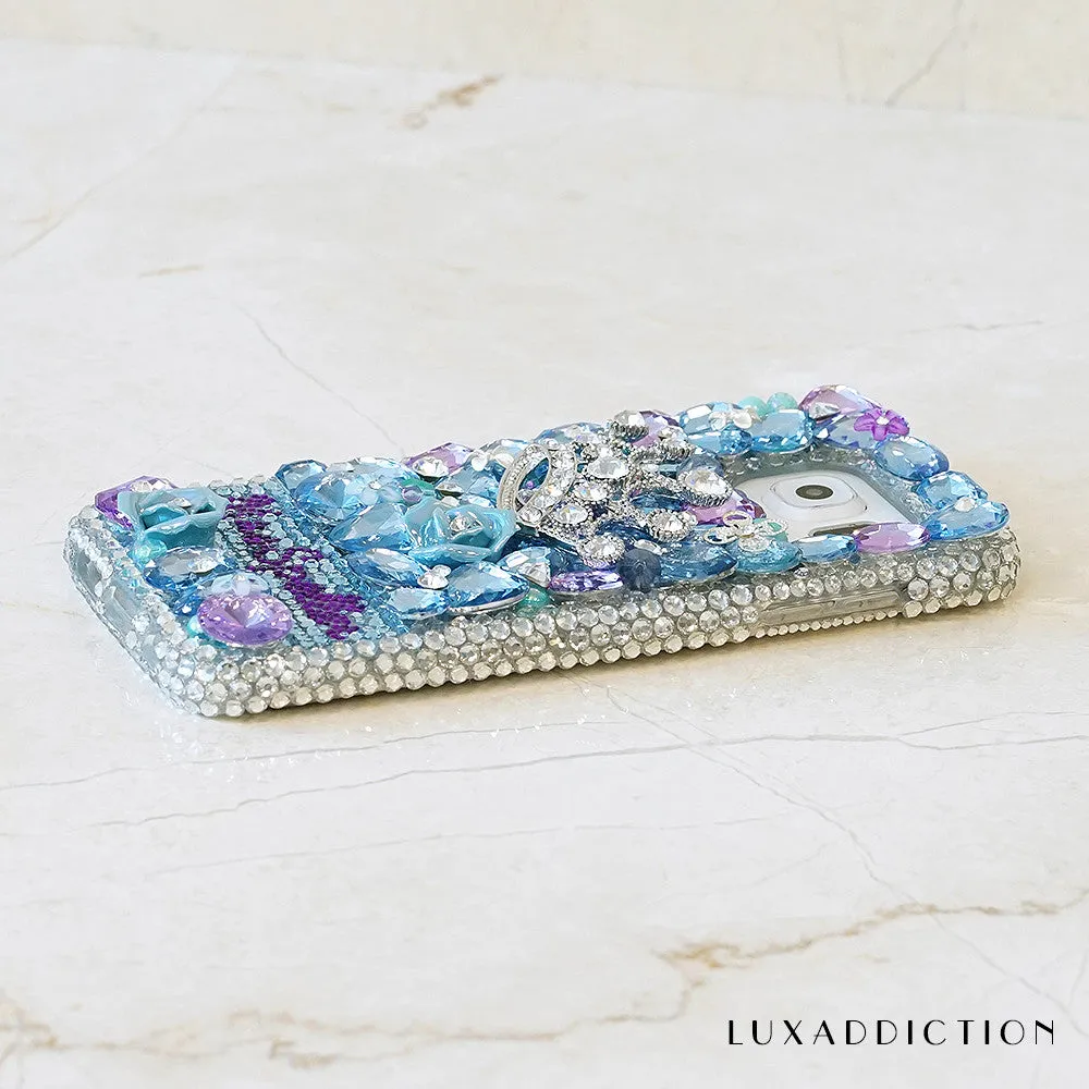Blue and Purple Personalized Name & Initials Design (style PN_1131)
