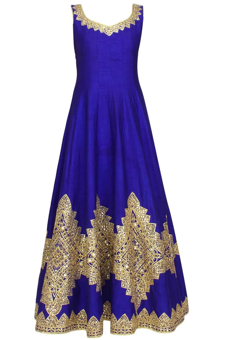 Blue color Mirror Embroidered Anarkali