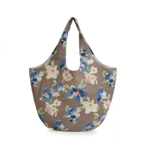 Blue shaded Handmade Cotton Bag with Flowers
