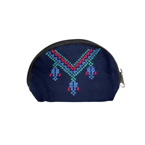 Blueberry Hand-Embroidered Coin Pouch (medium)