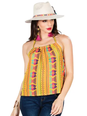 Blusa Artesanal Cambaya de Tirantes para Mujer