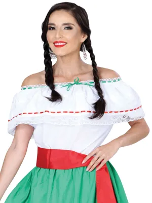 Blusa Artesanal de Olan Tricolor para Mujer