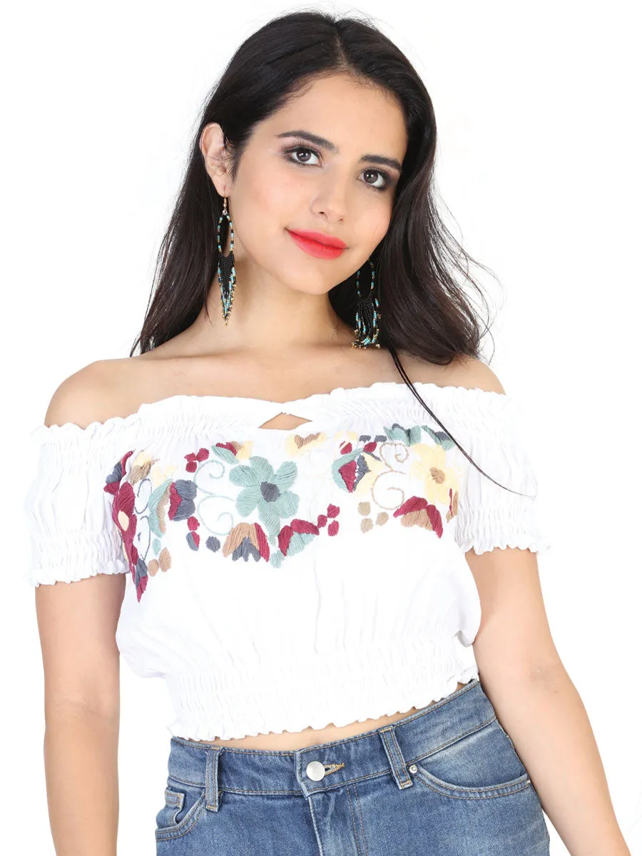 Blusa Artesanal Jardin Bordada de Flores para Mujer