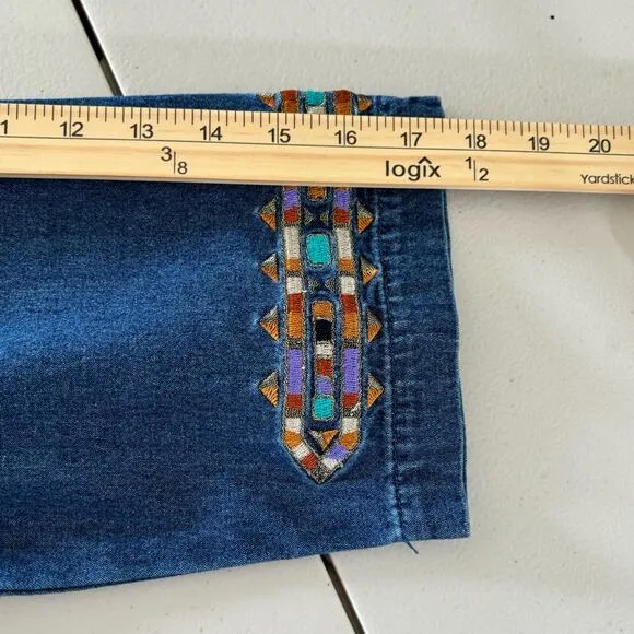 Bob Mackie Women's Size Large Vintage Wearable Art Cotton Denim Style Jacket
