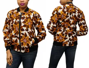 Brownleaf Ankara Women's Bomber Jacket