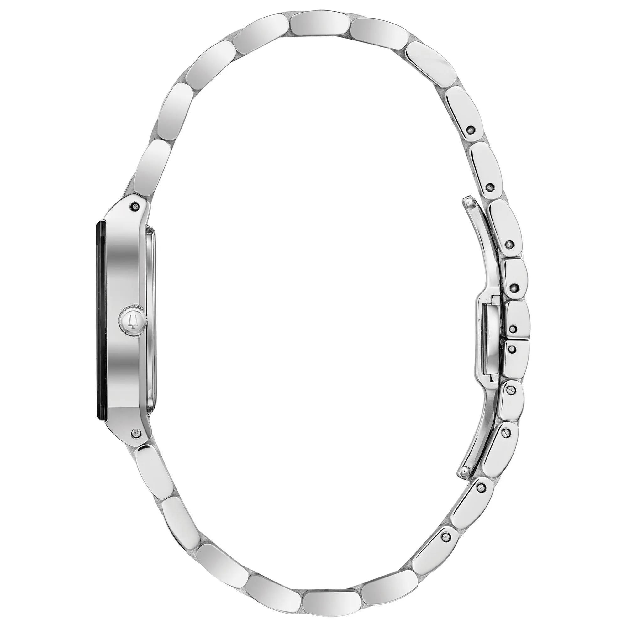 Bulova Ladies' Futuro Quadra Diamond Rectangular Case Stainless Steel Watch 96P202