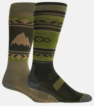 Burton Performance Lightweight Two Pack Socks Womens Forest Green
