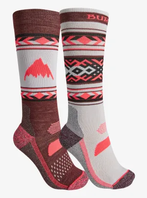 Burton Performance Lightweight Two Pack Socks Womens Stout White / Mulled Berry