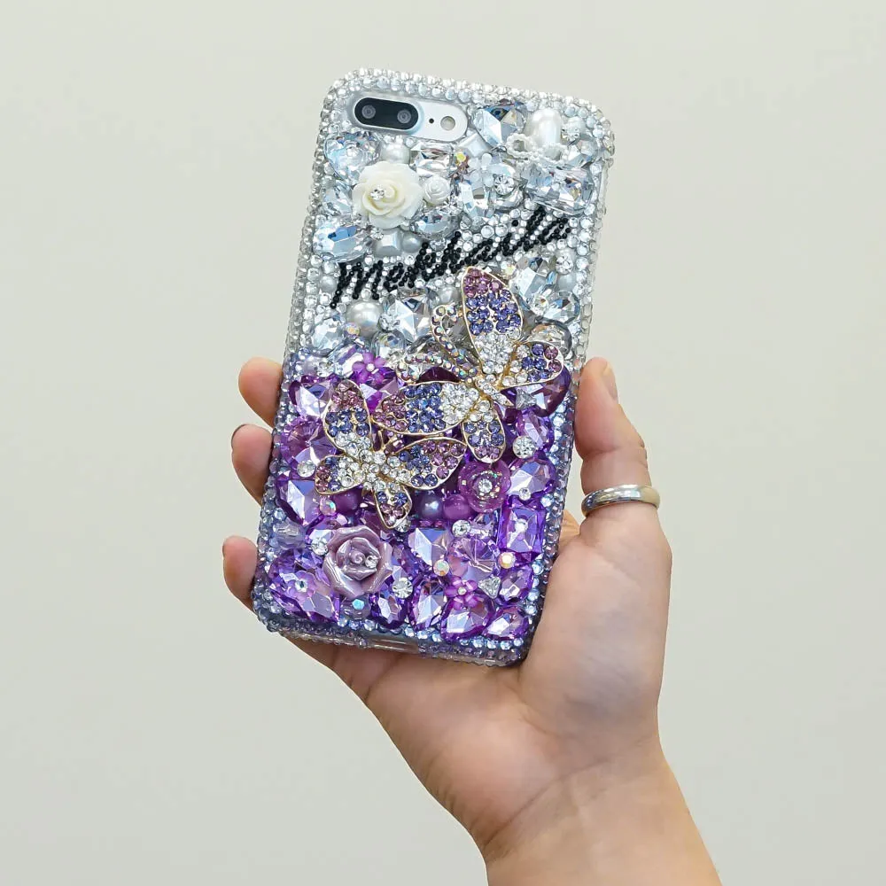 BUTTERFLY BLING & LAVENDAR LUX Name & Initials Design (style PN_1107)