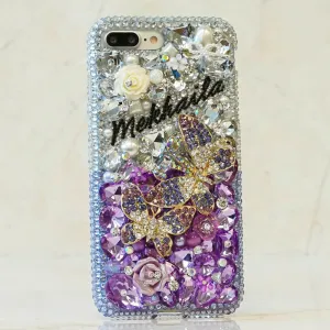 BUTTERFLY BLING & LAVENDAR LUX Name & Initials Design (style PN_1107)