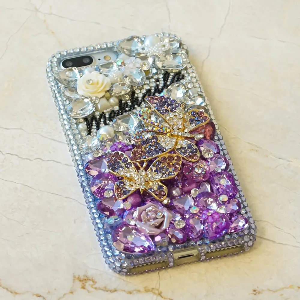 BUTTERFLY BLING & LAVENDAR LUX Name & Initials Design (style PN_1107)