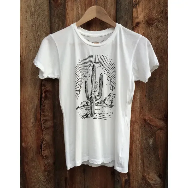 Cactus Women's Vintage Tee White/Black
