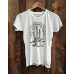 Cactus Women's Vintage Tee White/Black