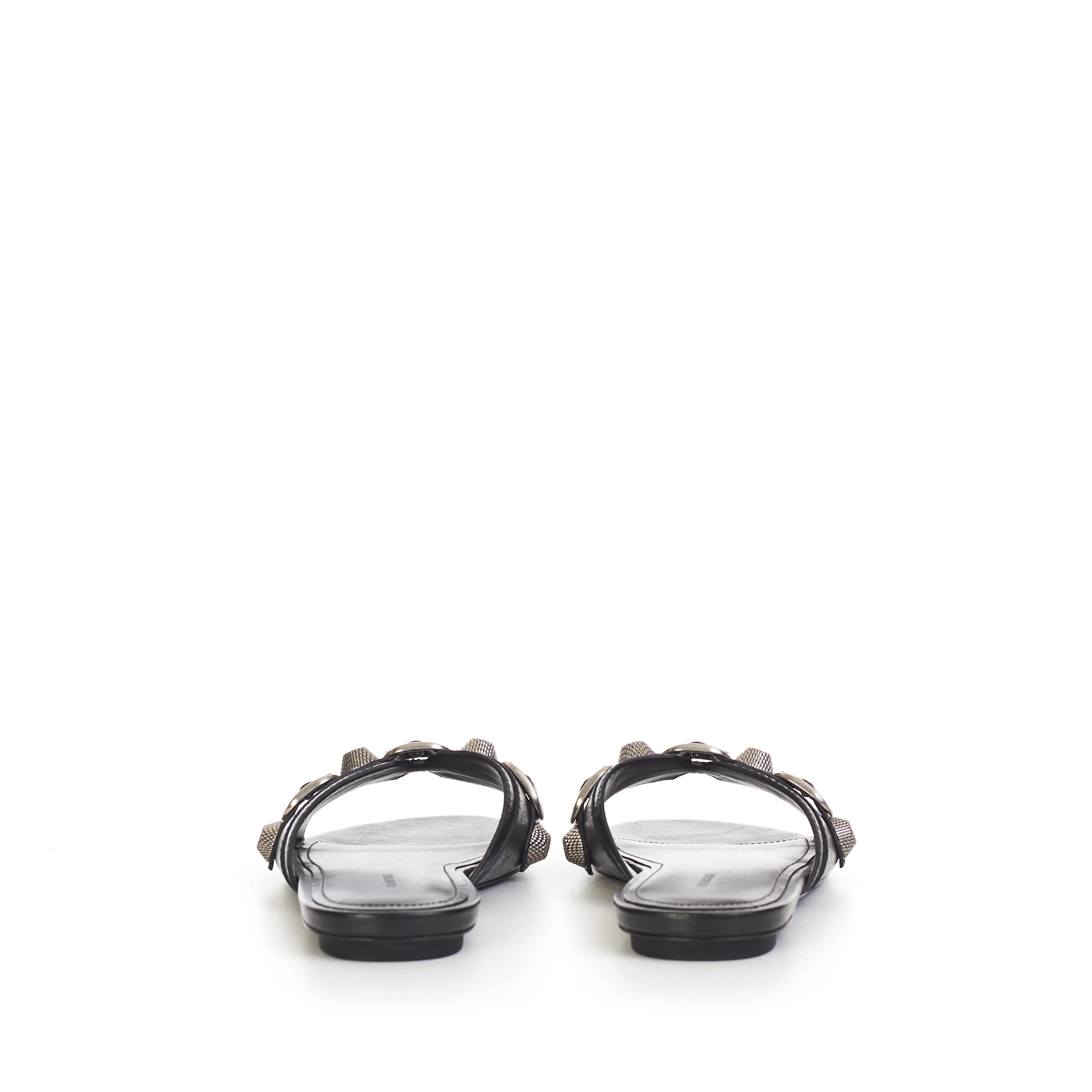Cagole Sandal In Black Arena Lambskin Leather