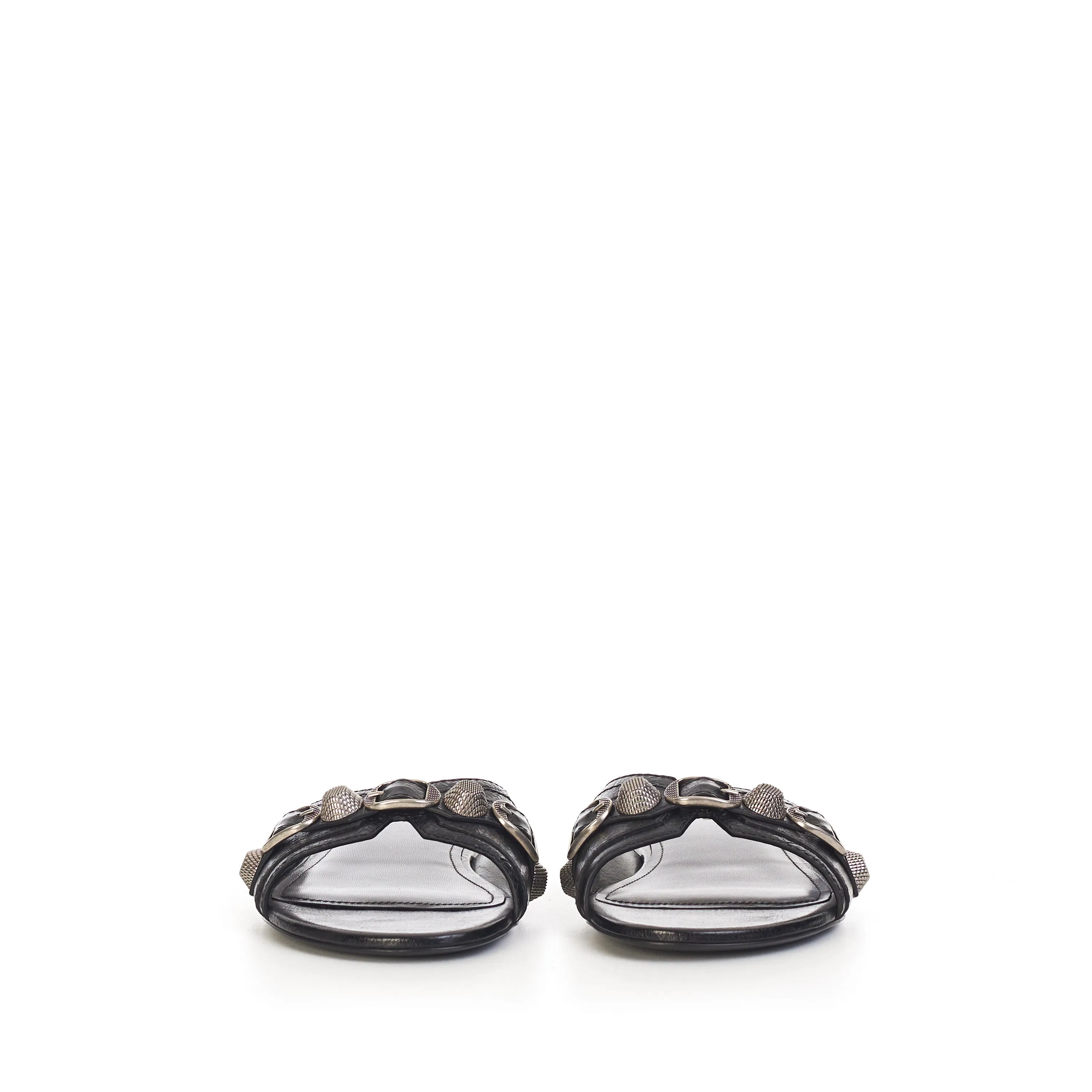 Cagole Sandal In Black Arena Lambskin Leather