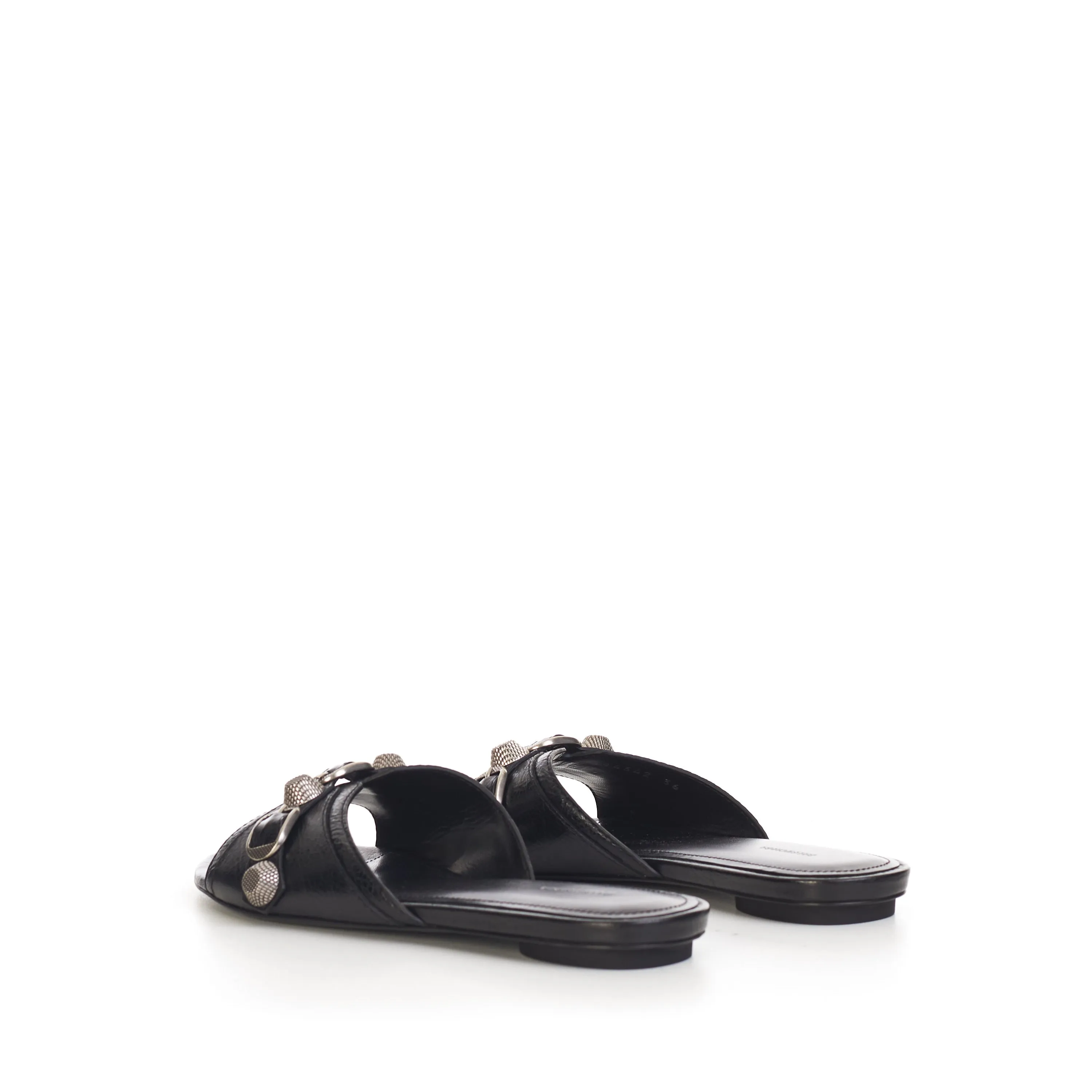 Cagole Sandal In Black Arena Lambskin Leather