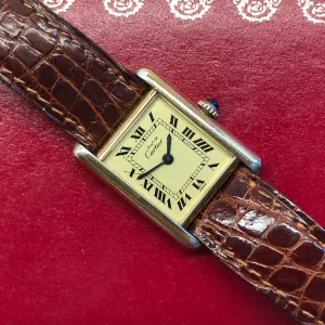 Cartier Must de Cartier Tank Vermeil Manual Wind 925 Wristwatch with Box