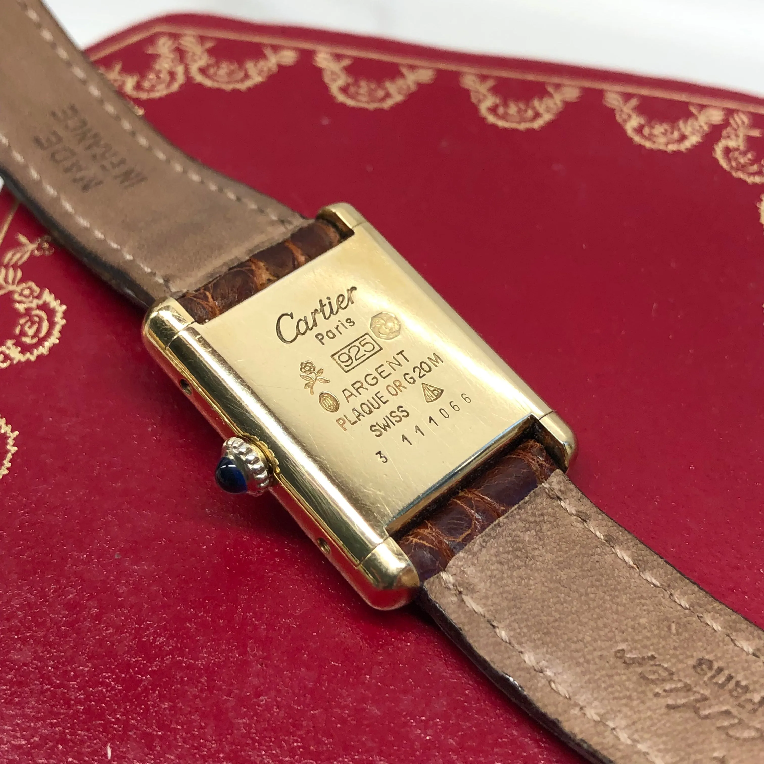 Cartier Must de Cartier Tank Vermeil Manual Wind 925 Wristwatch with Box