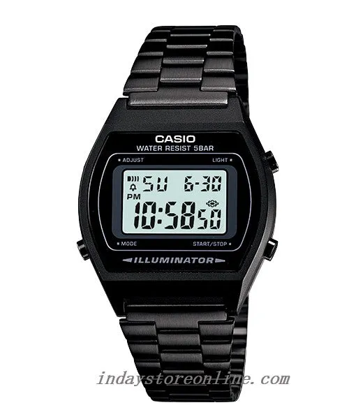 Casio Vintage Women's Watch B640WB-1A Black Plated Stainless Steel Self-adjustable Band