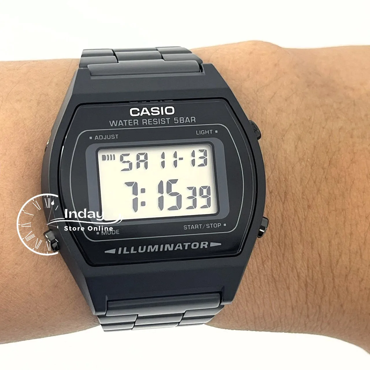 Casio Vintage Women's Watch B640WB-1A Black Plated Stainless Steel Self-adjustable Band