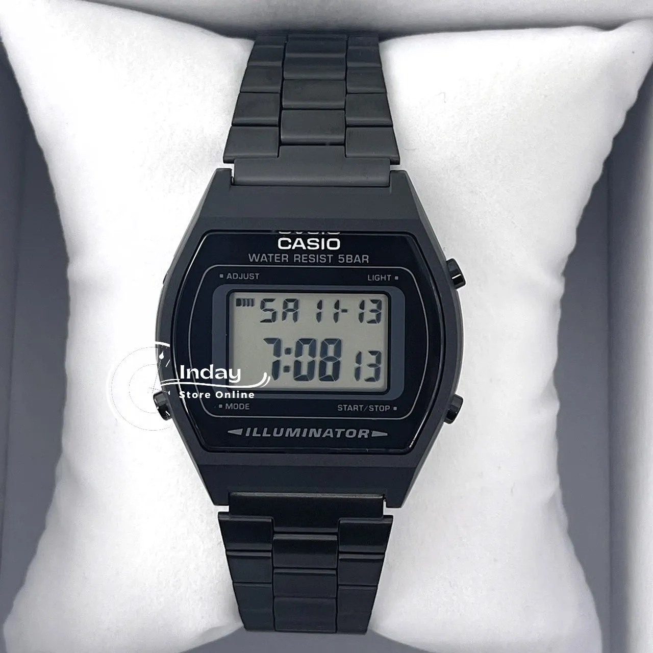 Casio Vintage Women's Watch B640WB-1A Black Plated Stainless Steel Self-adjustable Band