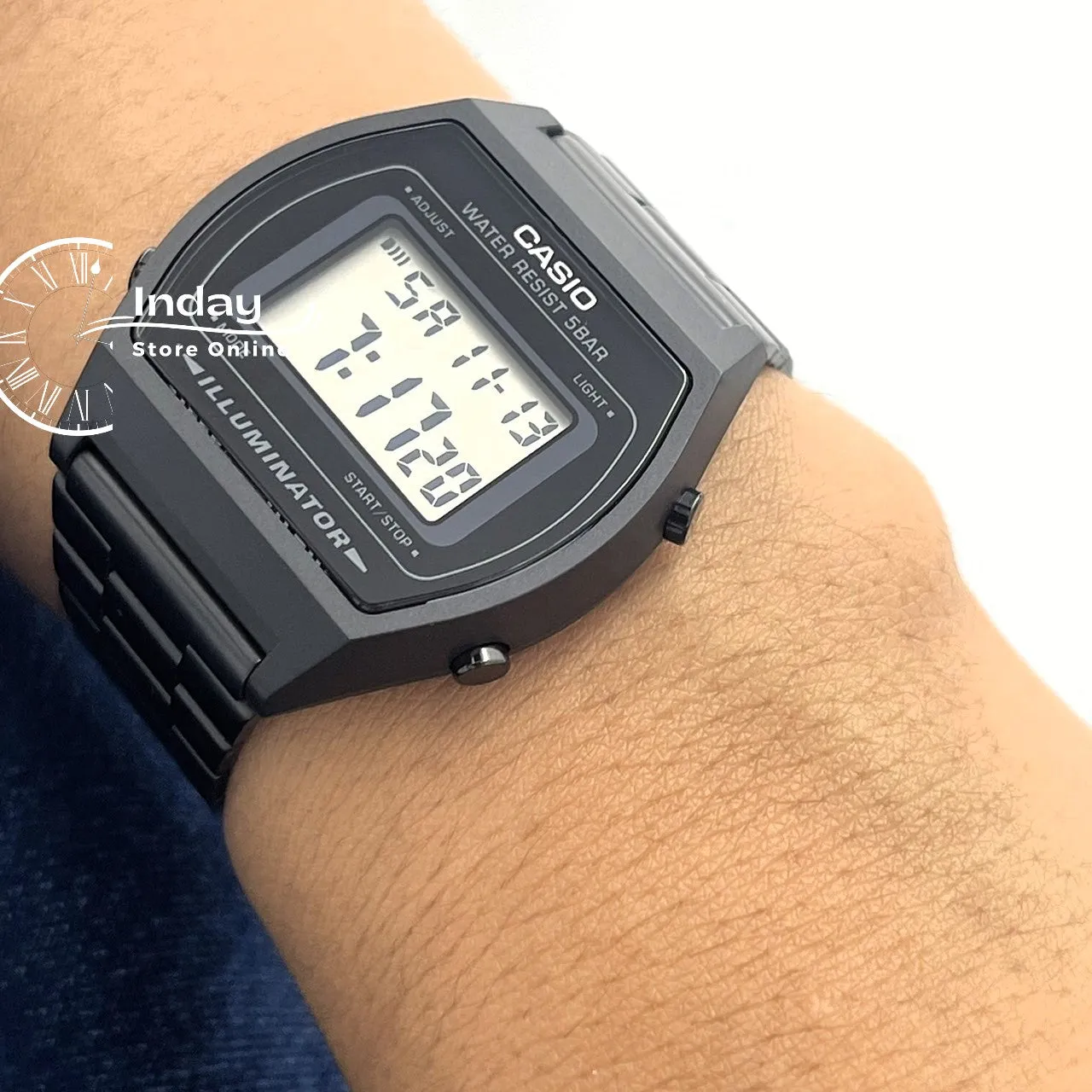 Casio Vintage Women's Watch B640WB-1A Black Plated Stainless Steel Self-adjustable Band