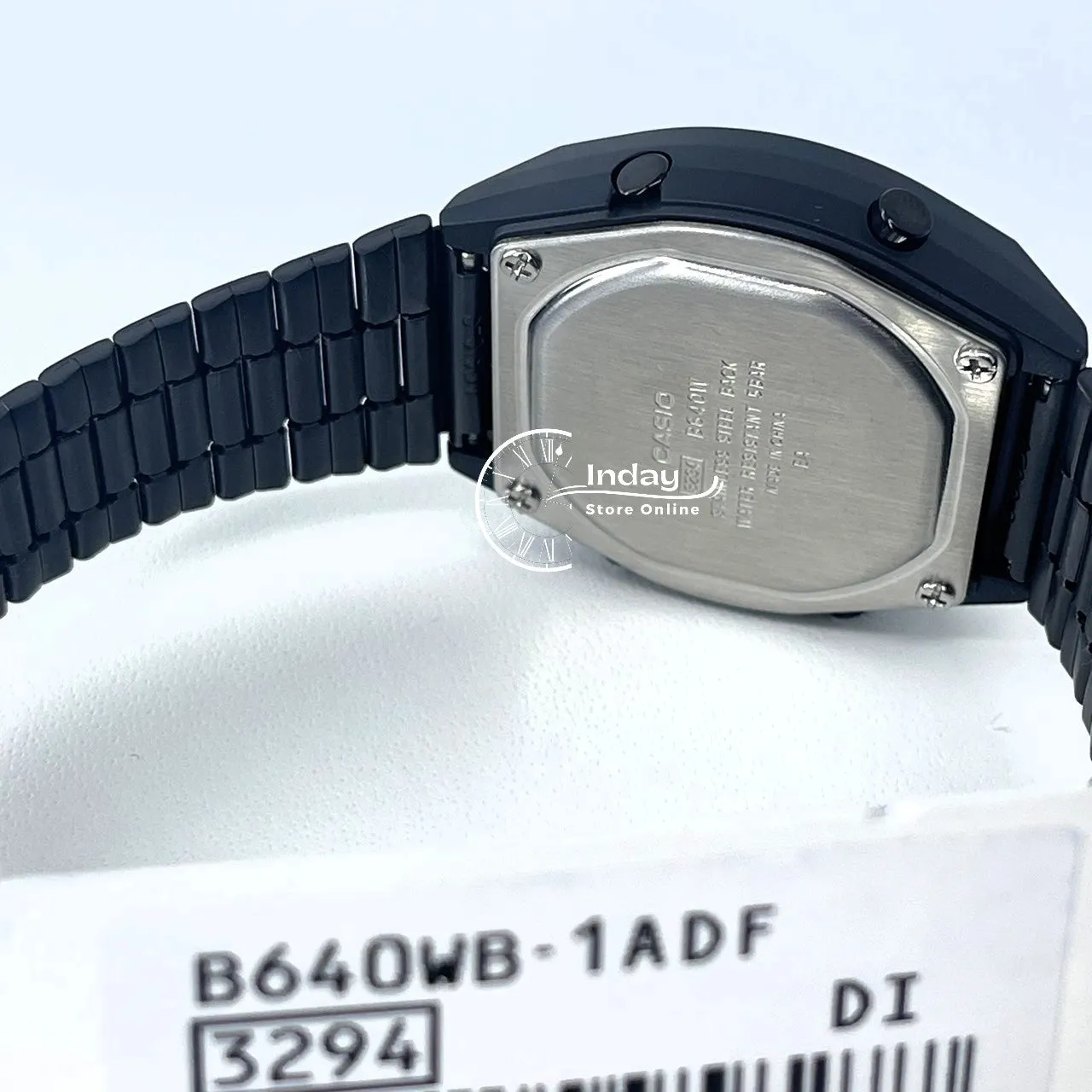 Casio Vintage Women's Watch B640WB-1A Black Plated Stainless Steel Self-adjustable Band