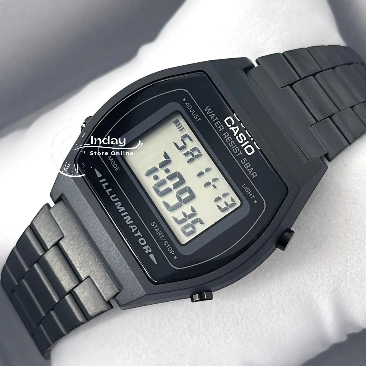 Casio Vintage Women's Watch B640WB-1A Black Plated Stainless Steel Self-adjustable Band