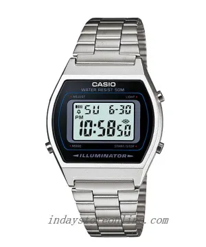 Casio Vintage Women's Watch B640WD-1A Silver Plated Stainless Steel Self-adjustable Band