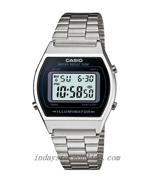 Casio Vintage Women's Watch B640WD-1A Silver Plated Stainless Steel Self-adjustable Band