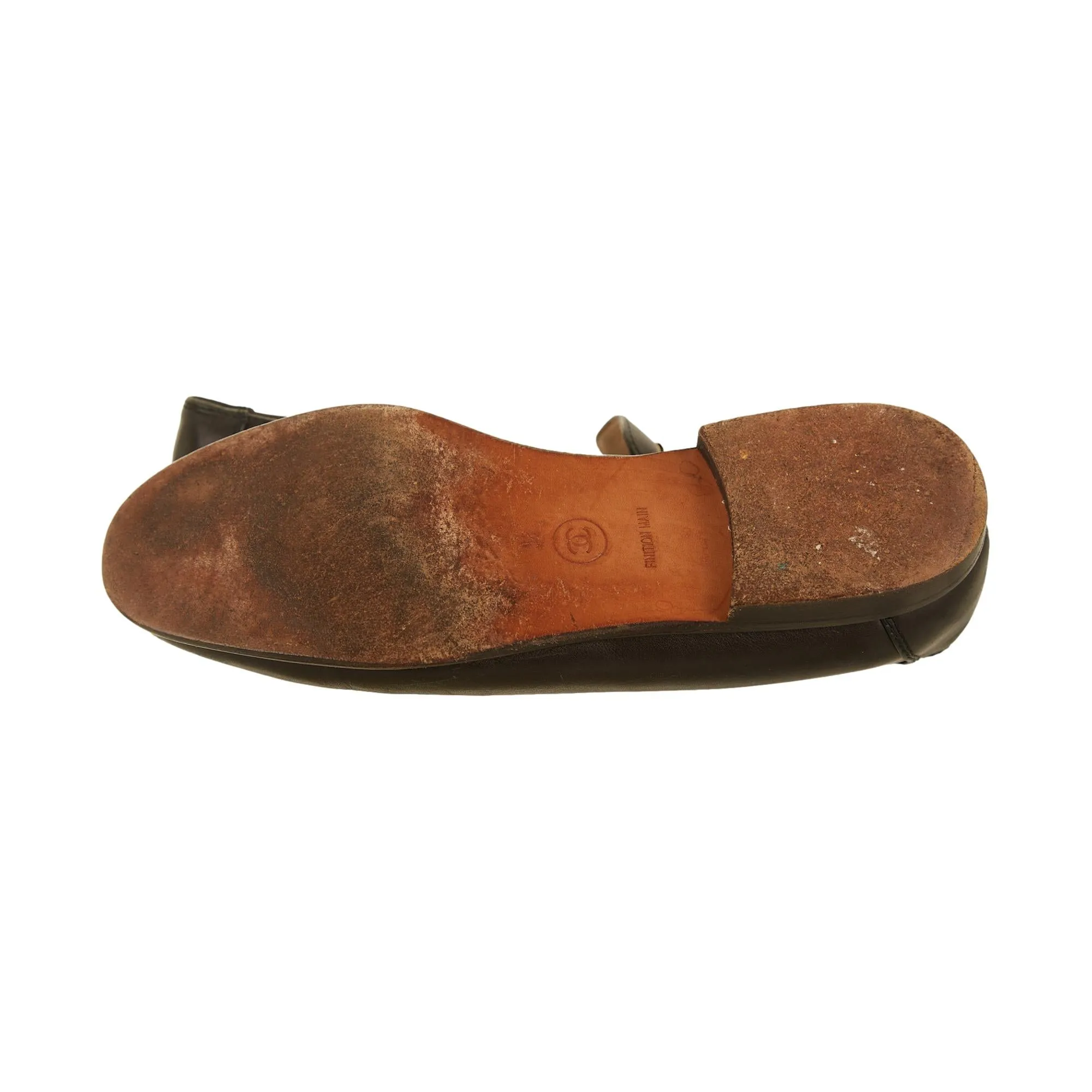 Chanel Black Logo Plaque Loafers