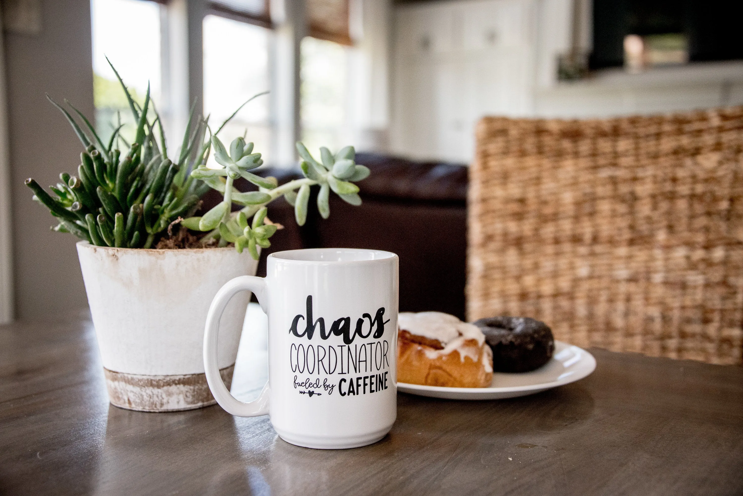 Chaos Coordinator Fueled by Caffeine 15oz White Ceramic Mug for Bosses