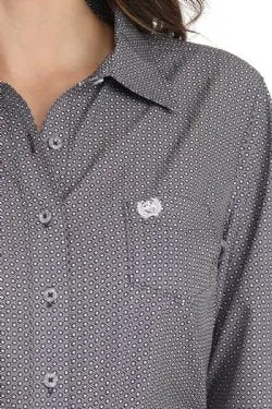 Cinch Women's Long Sleeve Arenaflex Geometric Purple Print Shirt