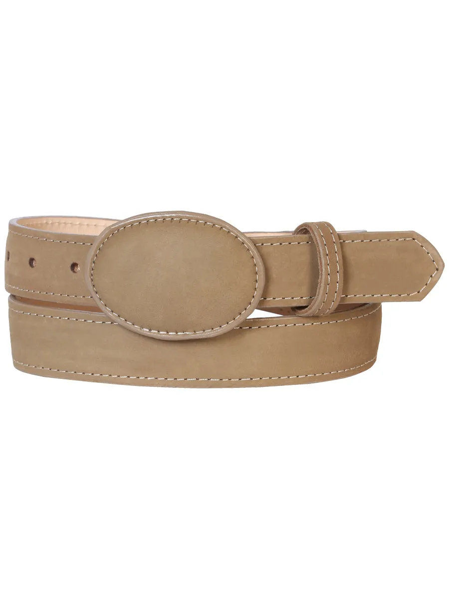 Cinto Vaquero de Piel Genuina para Mujer con Hebilla Ovalada, 1 1/2" Ancho 'El General' - ID: 41101