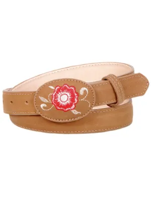 Cinto Vaquero de Piel Genuina para Mujer con Hebilla Ovalada, 1 1/2" Ancho 'El General' - ID: 43206