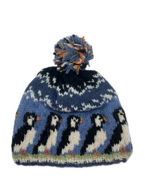 Circus of Puffins Wool Bobble Beanie