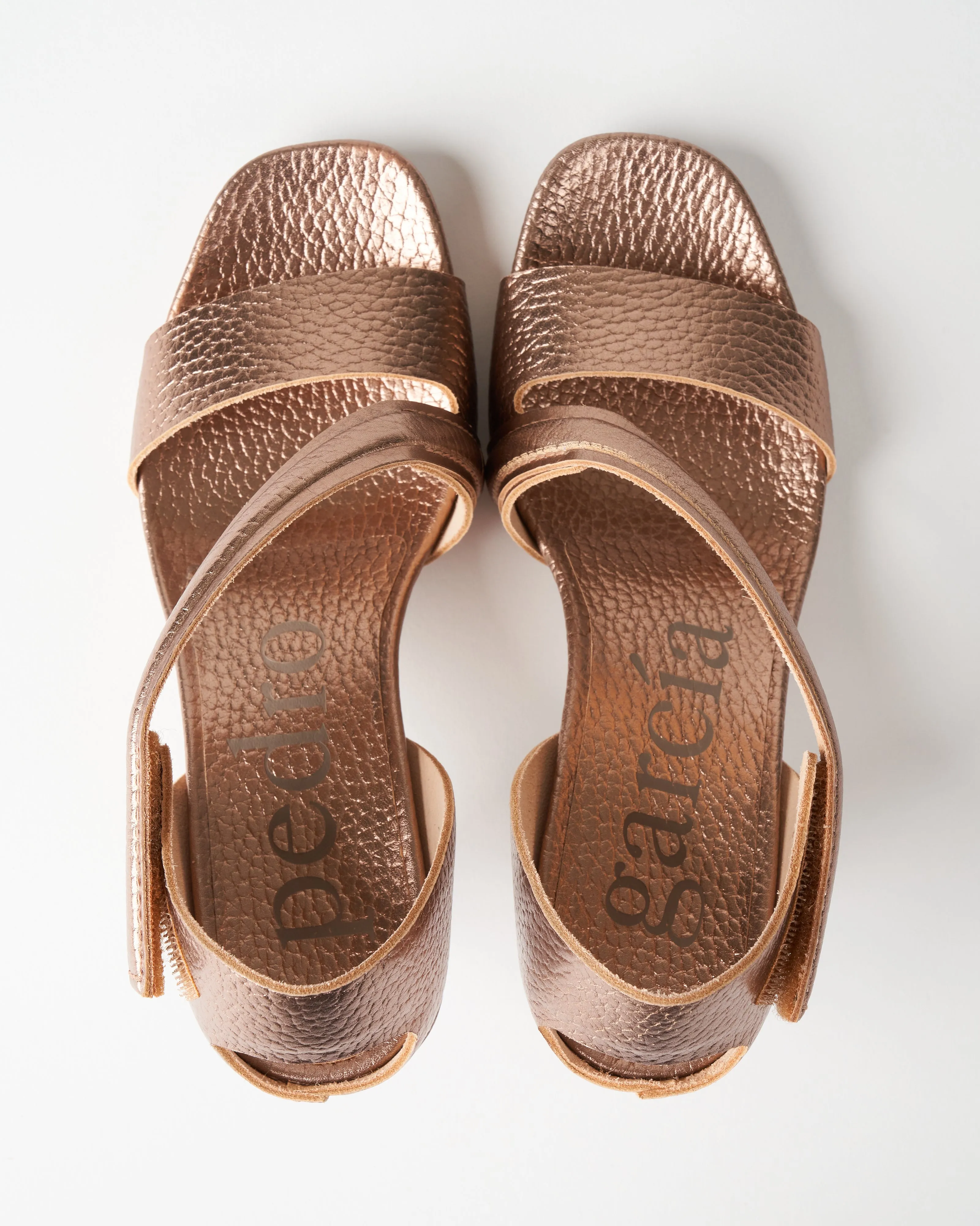 cirine heel - suntan castoro lame