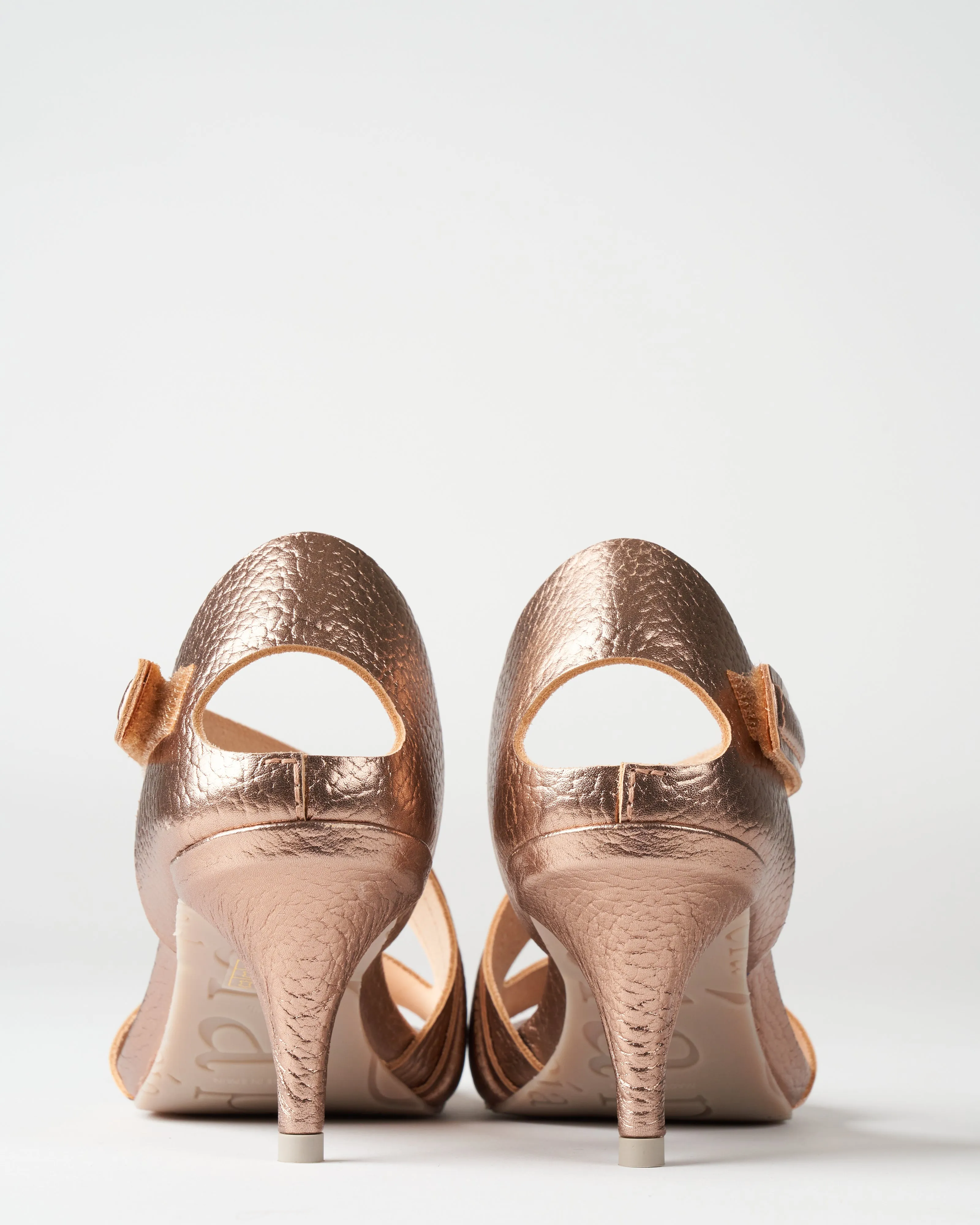 cirine heel - suntan castoro lame