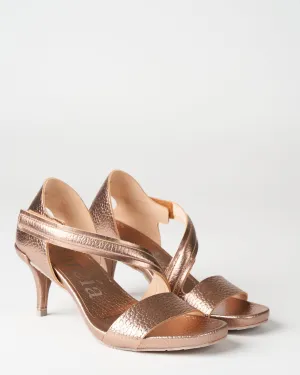 cirine heel - suntan castoro lame