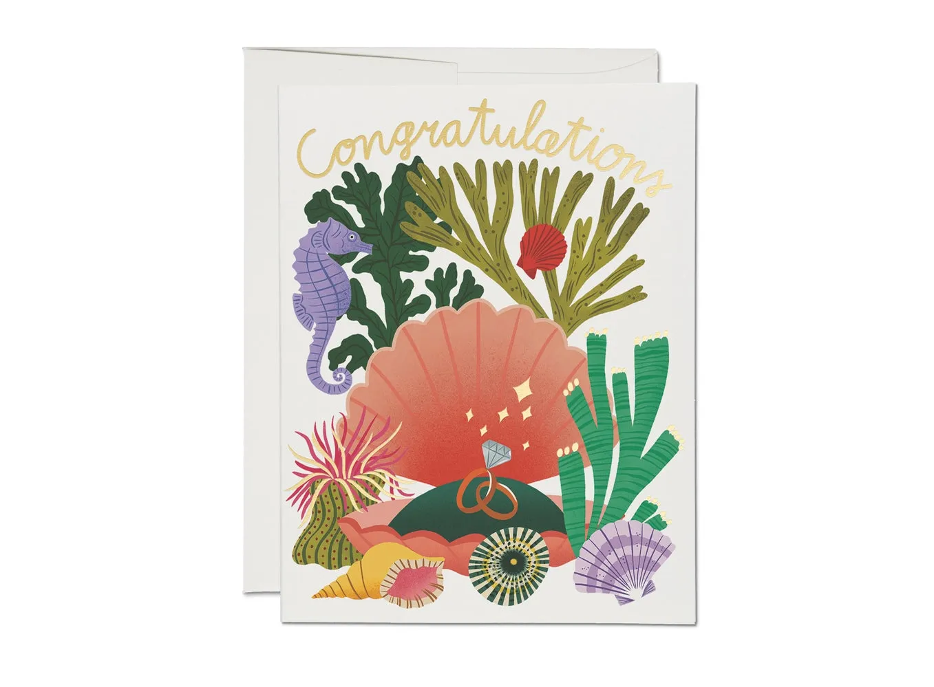 Clam Shell Congrats Engagement Card