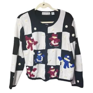 Classics by Marisa Christina Christmas Snowmen On‎ Black And White Checkered