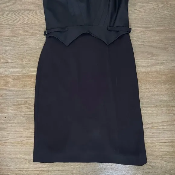 Club Monaco Wool Eden Racerback V Neck Black Sleeveless Dress Size 4