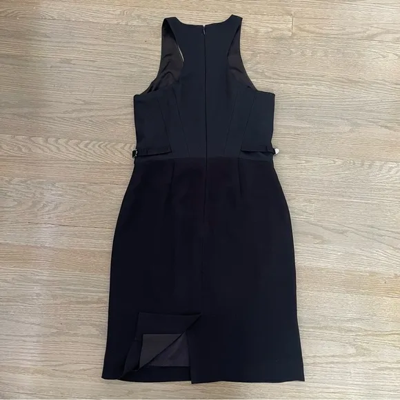 Club Monaco Wool Eden Racerback V Neck Black Sleeveless Dress Size 4