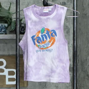 Coca-cola Women's Fanta Racerback Cropped Graphic Tank Top Purple L