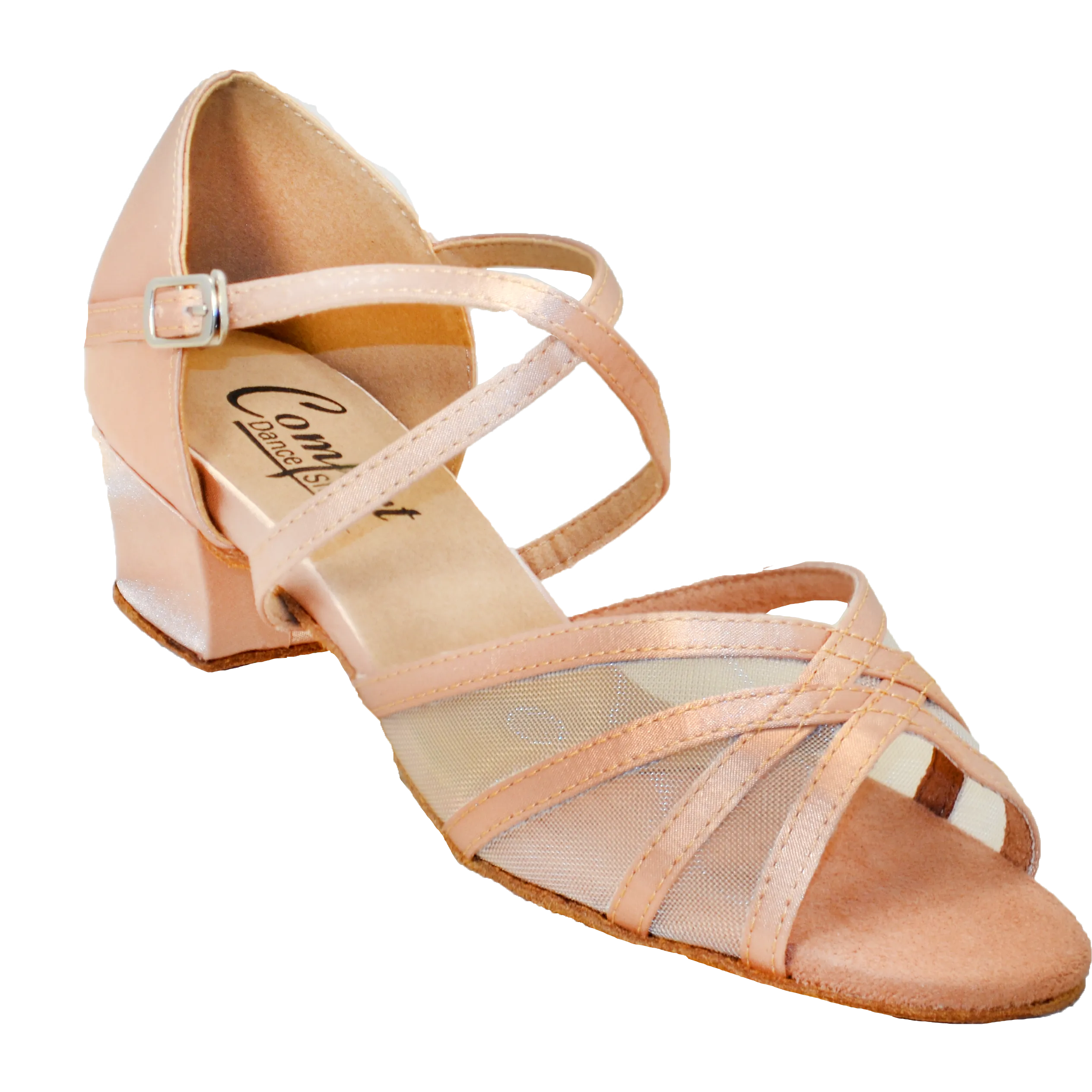 Comfort Strappy Mesh - Light Tan Satin