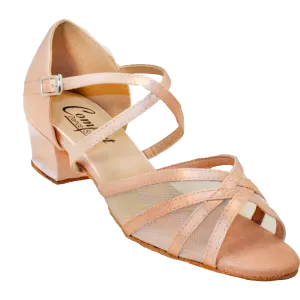 Comfort Strappy Mesh - Light Tan Satin