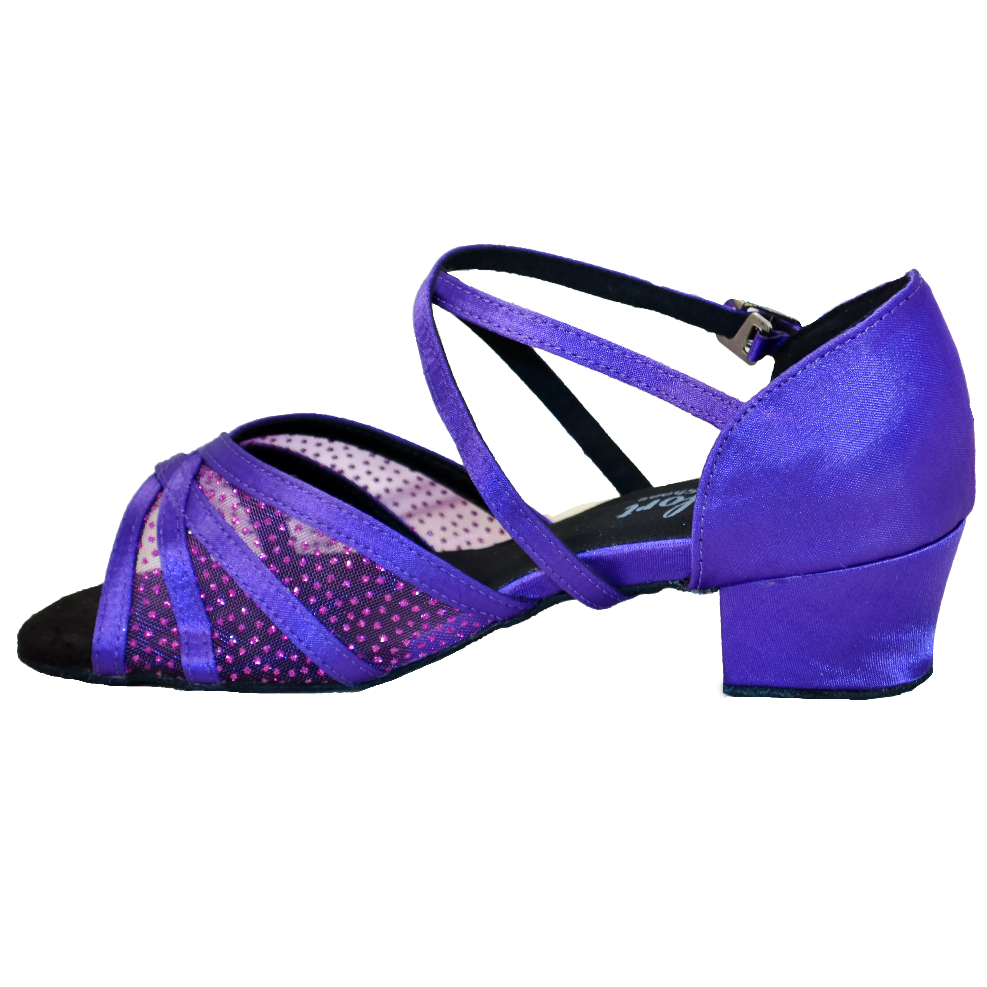 Comfort Strappy Mesh - Purple Satin / Purple Dot Mesh