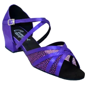 Comfort Strappy Mesh - Purple Satin / Purple Dot Mesh